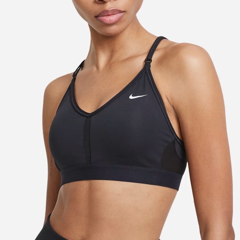 Nike Indy Women's Light-Support Padded V-Neck Sports Bra in Black